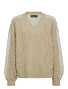 MOS MOSH Mmbeth Ottili V-Neck Knit Kräm