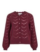 Vila Vituli O-Neck L/S Detail Knit Cardi/Pb Burgundy