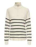 Only Maternity Olmibi L/S Highneck Zip Pullover Knt Kräm