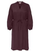 ONLY Carmakoma Carbay Ls V-Neck Blk Dress Wvn Bf Burgundy
