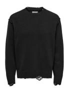 ONLY & SONS Onstune Rlx Ls Crew Neck Knit Life Svart