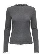 ONLY Onlemma Life Ls Glitter Top Jrs Noos Grå