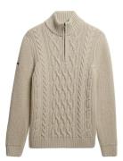 Superdry Jacob Cable Knit Half Zip Kräm