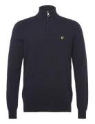 Lyle & Scott Lambswool Blend Quarter Zip Jumper Marinblå