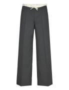 Monki Pull On Suiting Trousers Grå