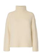 Selected Slfgabriella Ls Knit High Neck Noos Kräm
