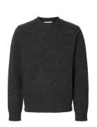 Selected Slhneil Ls Knit Neps Crew Neck Grå