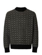 Selected Slhkeith Ls Knit Relaxed Crew Neck Svart