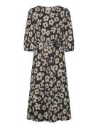 Bubbleroom Structure Flounce Midi Dress Svart