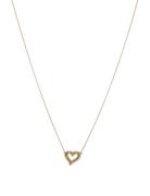Syster P Puff Heart Necklace Gold Guld