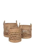 House Nordic Lilia - Baskets, Seagrass, Natural, Set Of 3