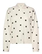 Monki Long-Sleeved Cotton Polo Top Kräm