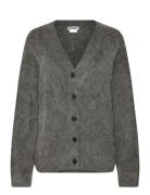 Weekday Loose Fit Mohair Blend V-Neck Cardigan Grå