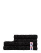 Lexington Home Velour Jacquard Leaves Towel Black Svart
