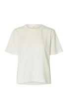 Selected Slftenny Ss Boxy O-Neck Tee Noos Vit