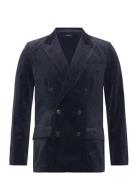 Lauren Ralph Lauren Double-Breasted Corduroy Blazer Marinblå