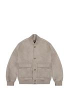 Lee Jeans Wool Bomber Jacket Beige