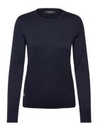 Lauren Ralph Lauren Cotton Modal-Ls Sweater Marinblå