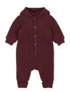 Mikk-line Wool Baby Suit W. Hood Burgundy