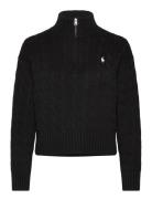 Polo Ralph Lauren Cable-Knit Cotton Quarter-Zip Sweater Svart