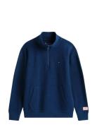 Tommy Hilfiger Texture Half Zip Sweatshirt Marinblå