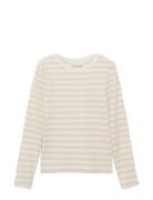 Mango Basic Striped T-Shirt Kräm
