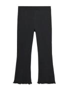 Mango Ribbed Flared Leggings Svart