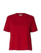 Selected Slfessential Ss Boxy Tee Noos Röd