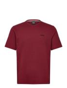 BOSS Waffle T-Shirt Burgundy