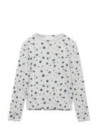 Mango Floral-Print T-Shirt Grå