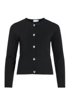 Vila Visway O-Neck L/S Button Knit Cardigan Svart