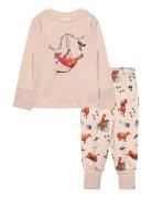 Geggamoja Mamma Mu Two Piece Pyjamas Beige Beige