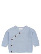 Copenhagen Colors Merino Baby Cross-Over Cardigan In Garter Stitch Blå