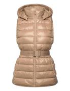 Calvin Klein Belted Lightweight Puffer Vest Beige