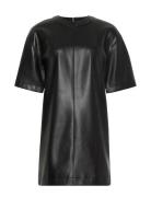 Calvin Klein Jeans Faux Leather T-Shirt Mini Dress Svart