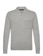 Tommy Hilfiger Lambswool Zip Polo Grå