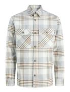 Jack & J S Jprrayle Melange Check L/S Overshirt Sn Grå