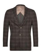 Lindbergh Black Superflex Half Lined Check Blazer Brun