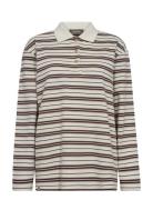 MOS MOSH Mmrossett Ls Stripe Polo Tee Beige