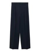 Mango Low-Rise Wide-Leg Trousers Marinblå