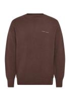 Lyle & Scott Script Knitted Crew Neck Brun