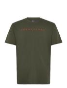Tommy Jeans Tjm Reg Linear Logo Tee Ext Khaki Green