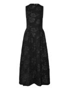 ROTATE Birger Christensen Jacquard Midi Dress Svart