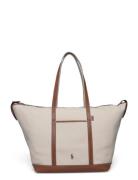 Polo Ralph Lauren Canvas/Leather-Lg Shp Tte-Tte-Lrg Kräm