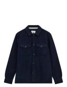 Anerkjendt Akoscar Boiled Wool Overshirt Marinblå