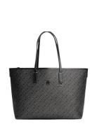 Tommy Hilfiger Th Monoplay Leather Tote Svart