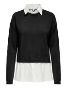 ONLY Onlpayson Ls Mix Pullover Knt Svart