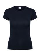 Gina Tricot Soft Touch Short Sleeve Top Marinblå