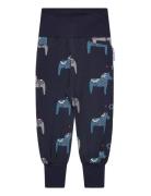 Geggamoja Bamboo Baby Pants Navy Dala Horse Marinblå