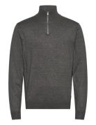 Lindbergh Ecovero Half Zip L/S Knit Grå